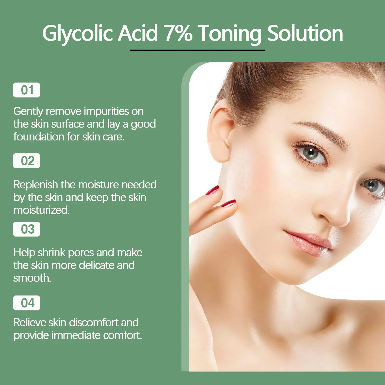 Glycolic Acid Toner Fade Acne Marks Shrink Pores Moisturize and Moisturize Tender Skin and Lighten Skin Tone Smooth Skin