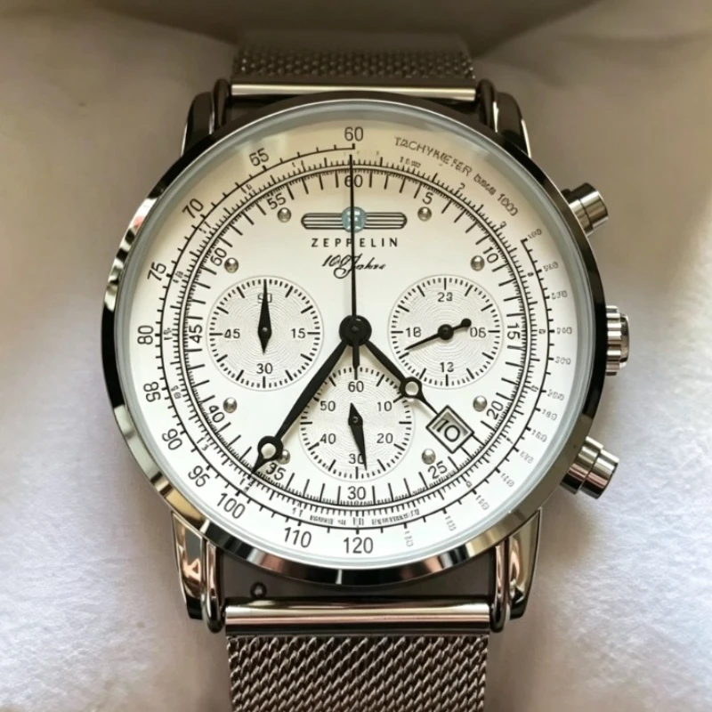 Zeppelin Men's Watch Automatic Date Quartz Watch Retro Business Commemorative Gift Fashion Business Casual Wristwatch