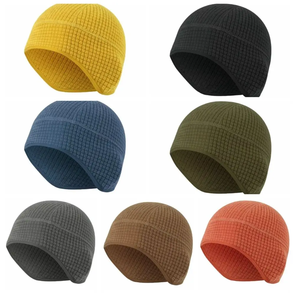 Comfortable Grid Winter Running Hat Solid Color Warmer Earflap Beanie Helmet Liner Windproof Outdoor Warm Hat Hiking 5