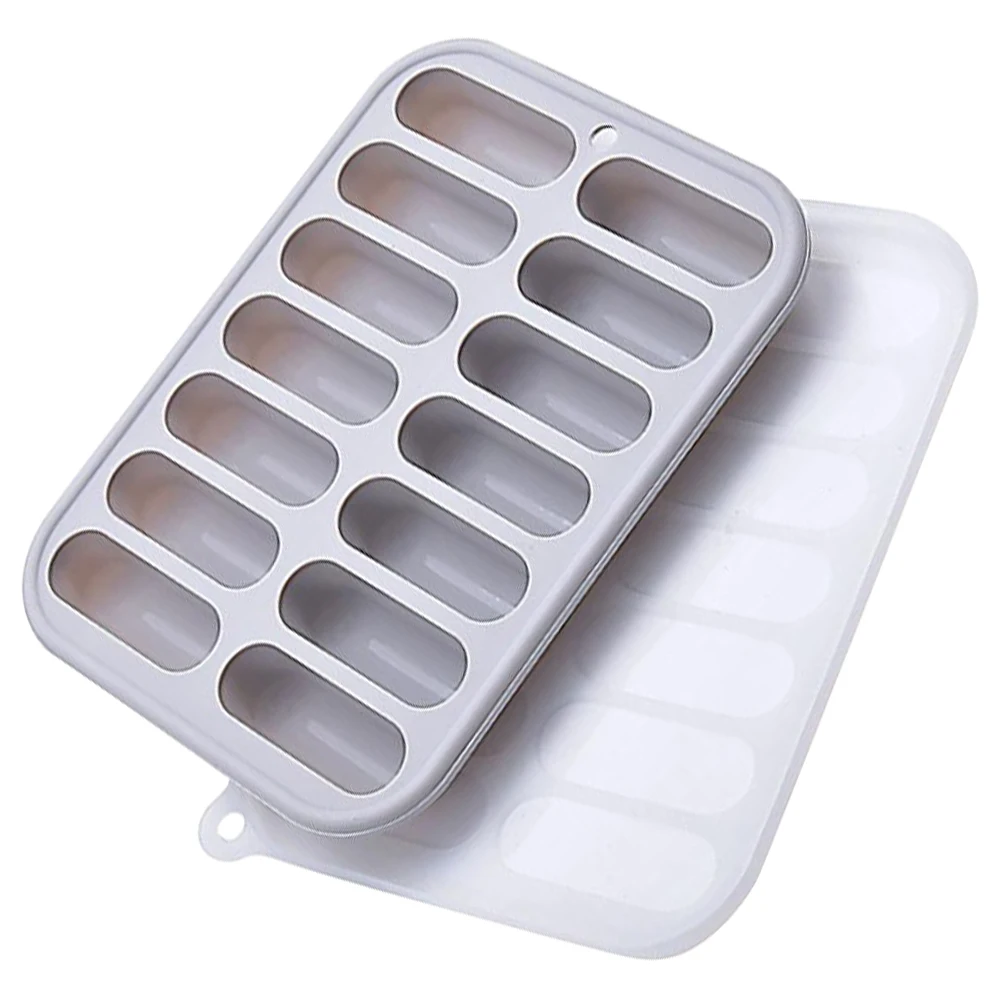 

1pc Silicone Ice Cube Tray Mold Food Grade Nonstick Sausage Form Trays Grey Lids Kitchen Bar Use Cake Shop DIY Tools