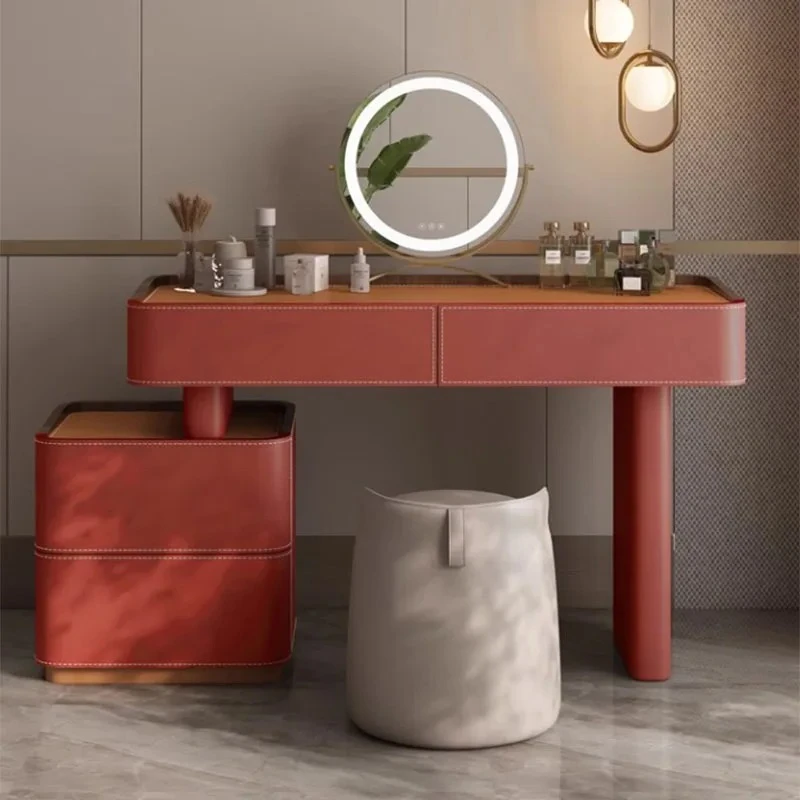

Stool Storage Wooden Dresser Mirror Wood Makeup Modern Luxury Sets Dressers Vanity Drawer Storage Schmink Tisch Furniture Home