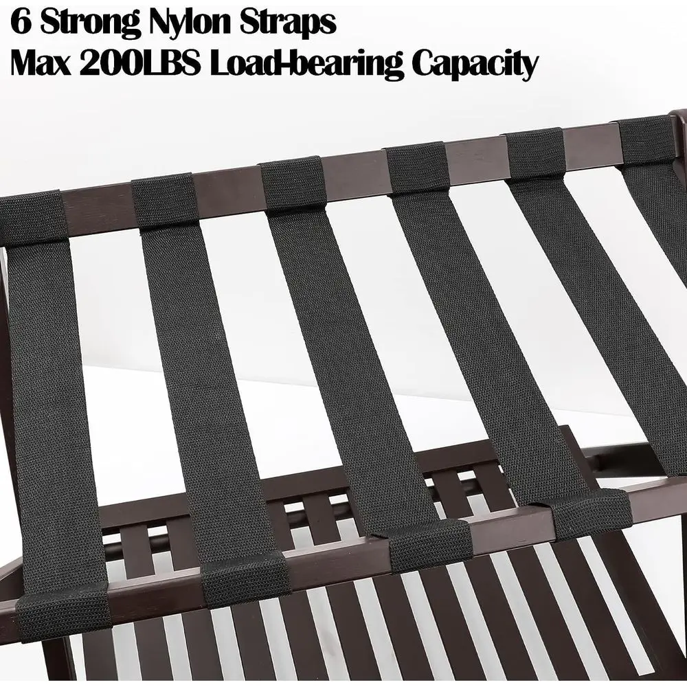 Portapacchi pieghevole in bambù per stanze degli ospiti - Scaffale portaoggetti, marrone scuro