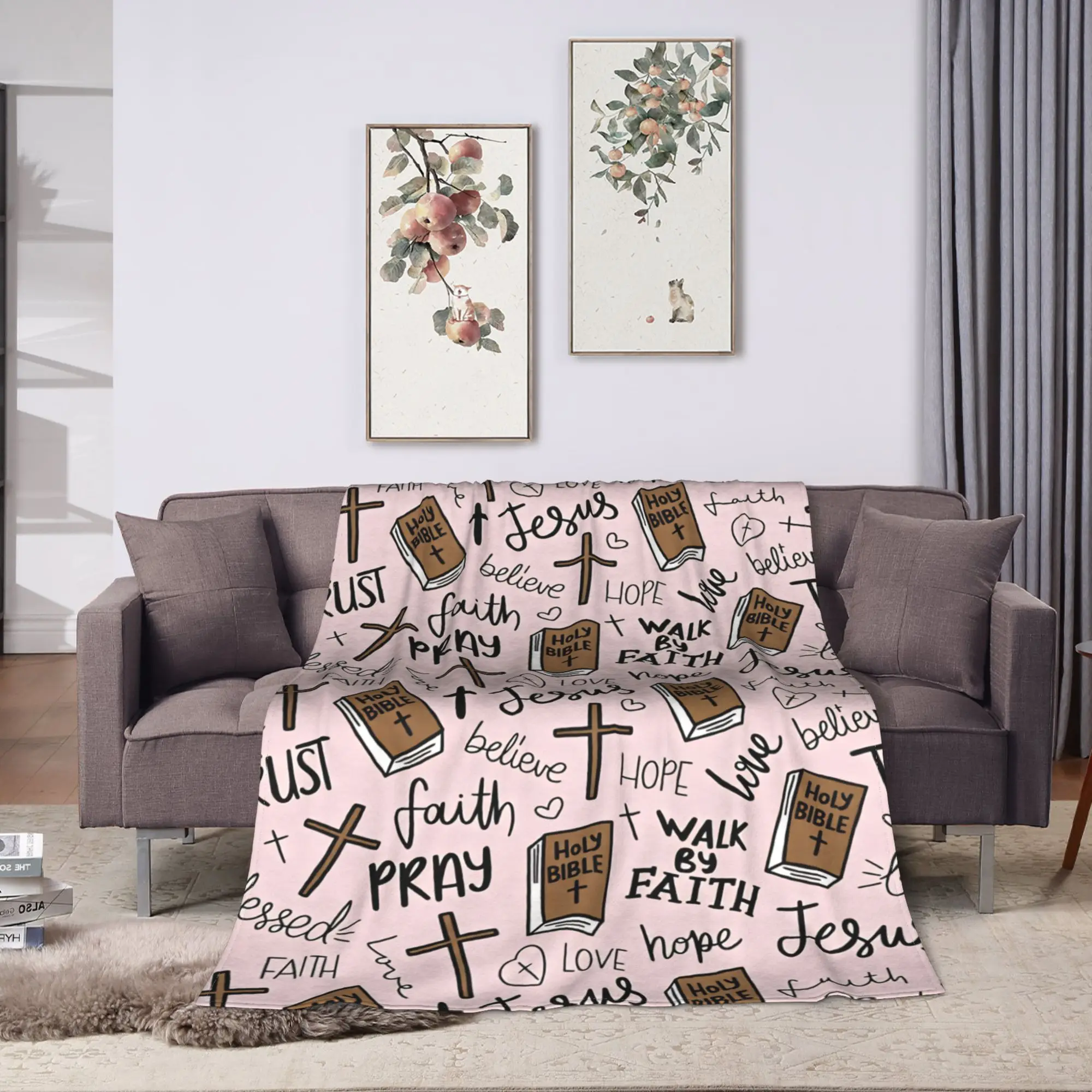 Christian Bible Jesus Blanket Quality Super Soft  Throw Blanket Winter Camping Couch Chair Funny Bedspread