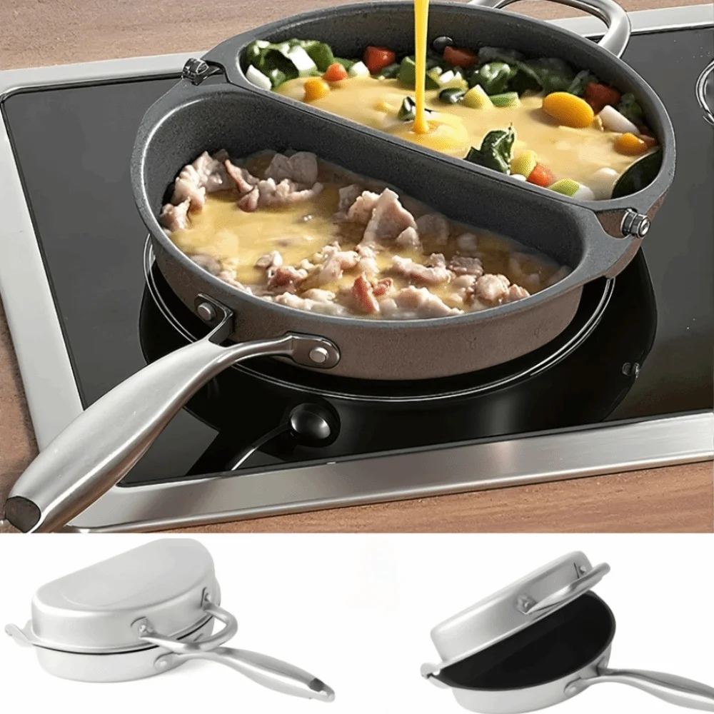 

Creative Non-stick Folding Double-sided Frying Pan Fast Heat Aluminum Camping Frying Pan Lightweight Camping Cookware Travel