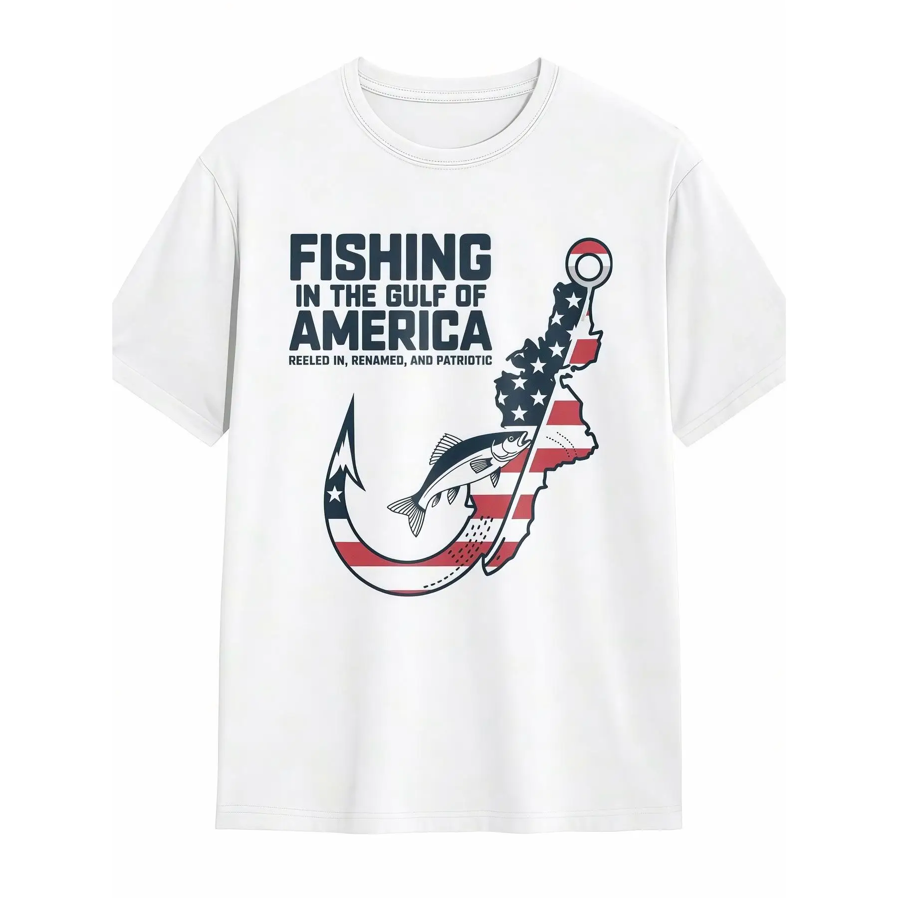 

Trendy Tribute T - shirt: Showcasing a Unique and Americana - inspired Fishing Motif
