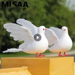 Simulation White Pigeon 25 * 8 * 15cm High Quality Bringing An Artistic Atmosphere Charming Durable Simulated Big Flying Pigeon