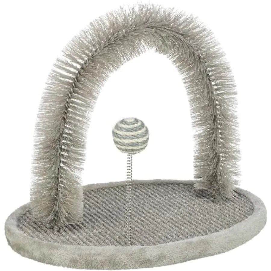 Scratching Plate with Brush Self-Grooming Cat Scratcher Helps Reduce Shedding, Supports Healthy Skin and Coat Encourages Natura