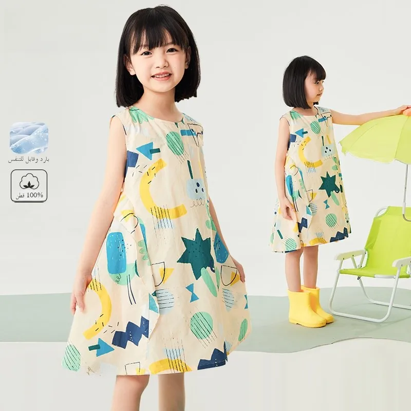 robe-d'ete-decontractee-sans-manches-pour-filles-gabby-loop-jupe-princesse-en-coton-pur-a-imprime-floral-tenue-d'interieur-pour-enfants