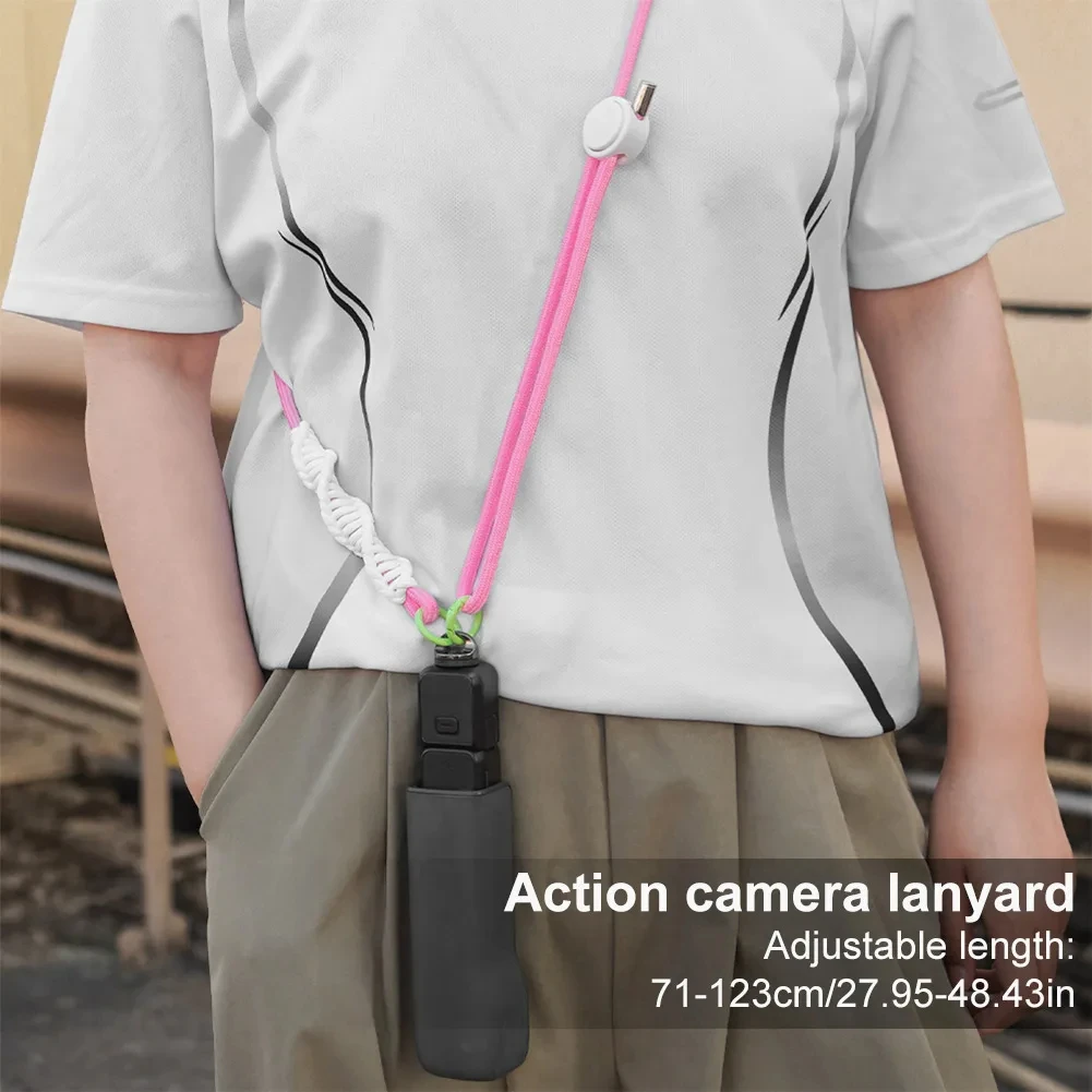 Cordão para dji pocket 3 insta360 x4, cabo ajustável, alça crossbody, colar, corda suspensa, anti-perda, acessórios para câmera esportiva