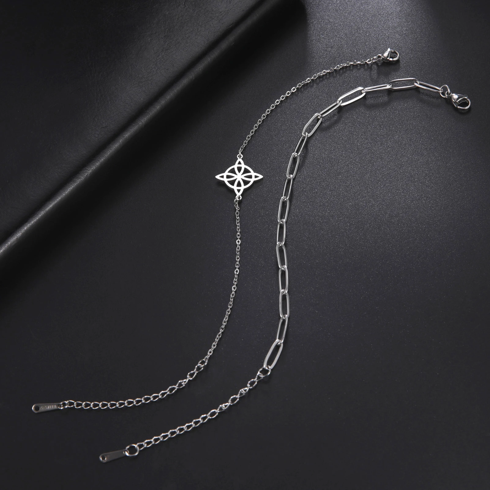 Frauen Bohemian Layered Keltische Knoten Fußkettchen Sommer Strand Perle Kette Auf Fuß Hexe Knoten Knöchel Armbänder Für Frauen Bein Kette Schmuck – Detail 17