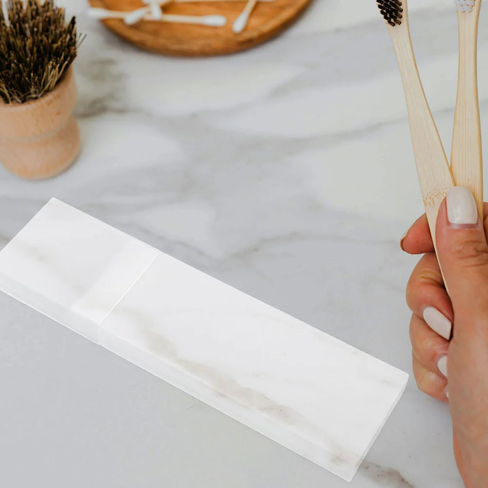 2 szt. Skrobak do języka z etui podróżnym, wielokrotnego użytku, plastikowe pudełko do przechowywania, kompaktowy, stylowy, łatwy do przenoszenia organizer na narzędzia.