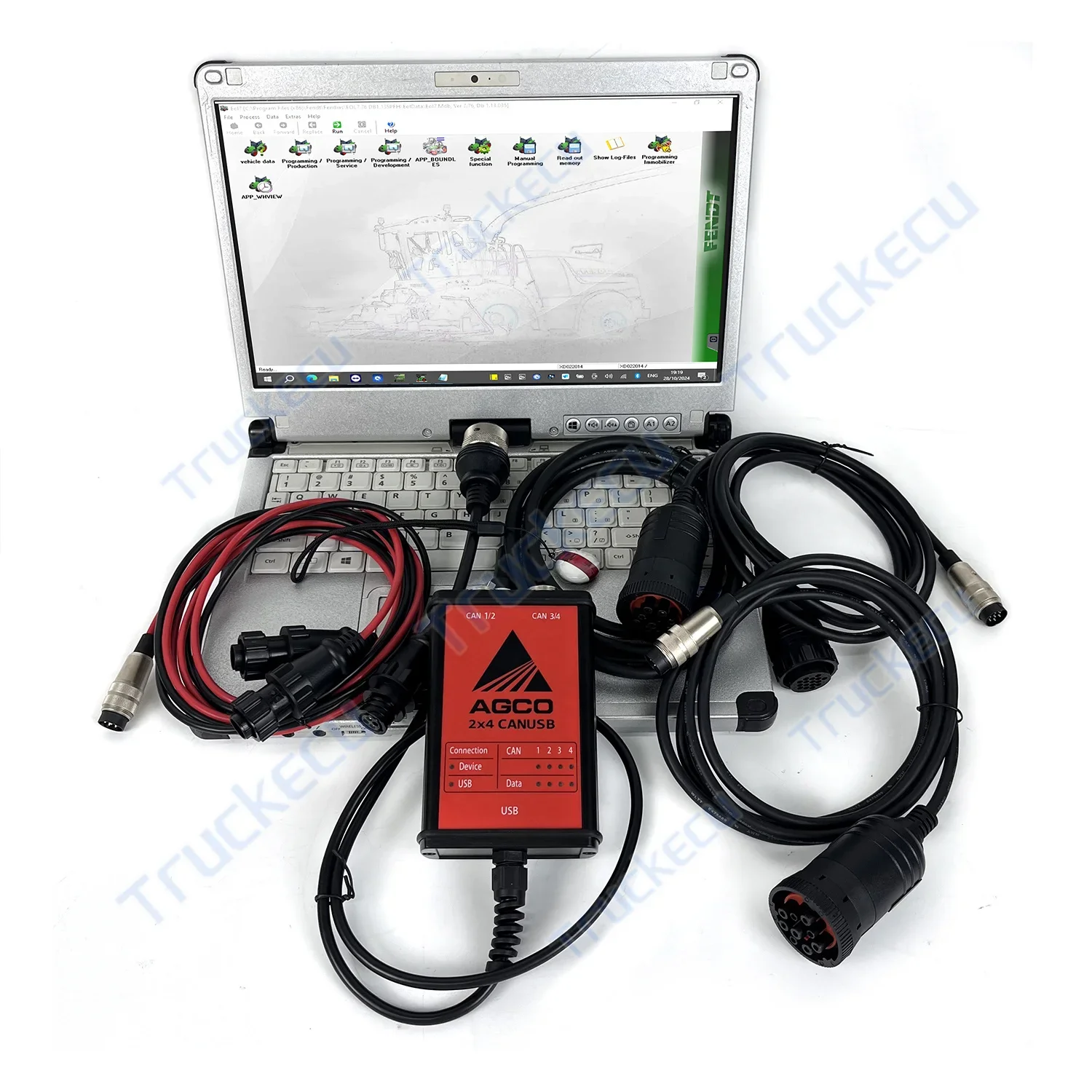 Laptop CF C2 para Massey Ferguson Fendt Agco 2x4 Canusb Tractor Agricultura para la herramienta de diagnóstico electrónico Agco Edt + llave dongle