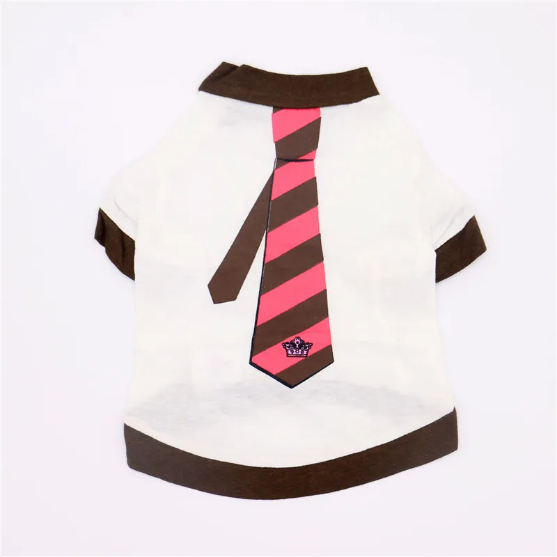 Spring  Summer Hot Sale Pet Clothes Korean Style Breathable Dog T-Shirt with Tie Cute Vest for Poodle Shiba Inu Cats view 4
