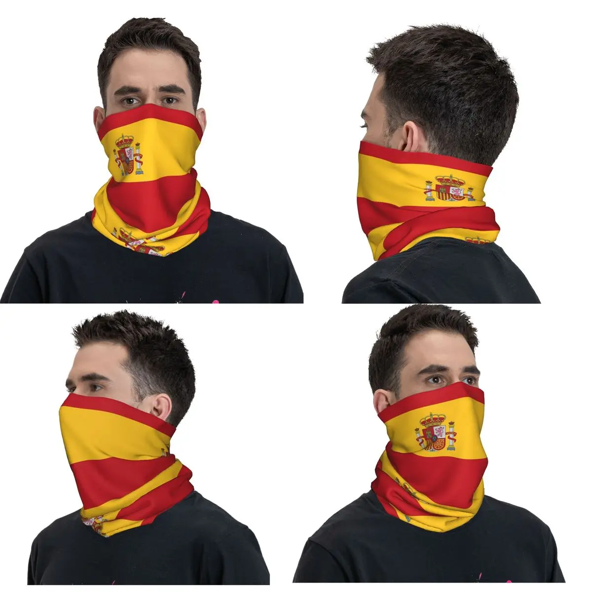 Flag Of Spain Bandana Neck Gaiter Printed Face Scarf Multi-use Headwear Riding Unisex Adult Winter