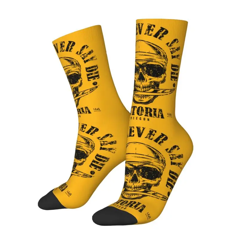 Goonies Never Say Die Dress Socks Men's Women's Warm Fashion Pirate Skull Crew Socks