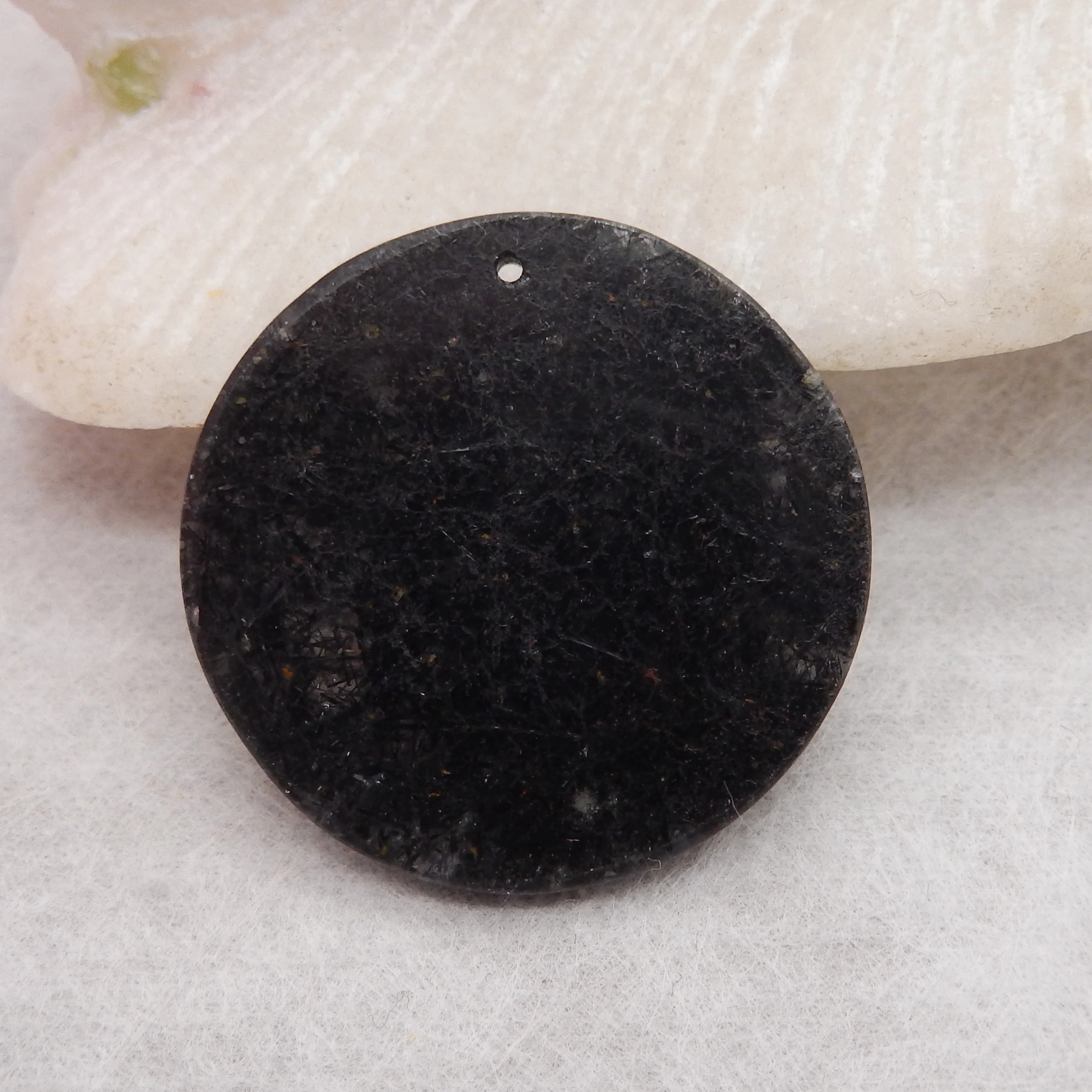 2PCS Black Rutilated Quartz Round Beads Lot , Gemstone Beads ,Fashion Jewelry Necklace Accessories