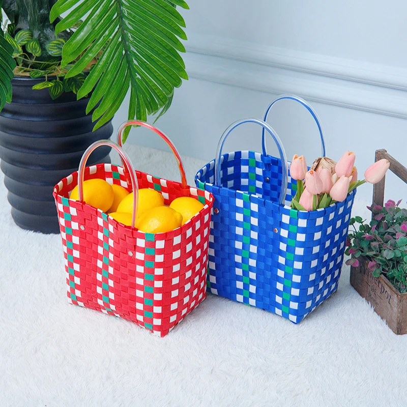 

Handmade DIY Storage Baskets for Gifts and Shopping, Eco-friendly Woven Baskets for Grocery, Carry-on Basket