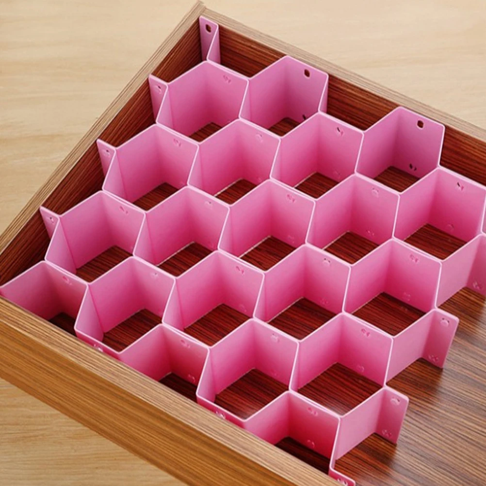 

Plastic Drawer Divider Organizer Clapboard Storage Grids for Closet Underwear Socks Bras Accessories Honeycomb Design