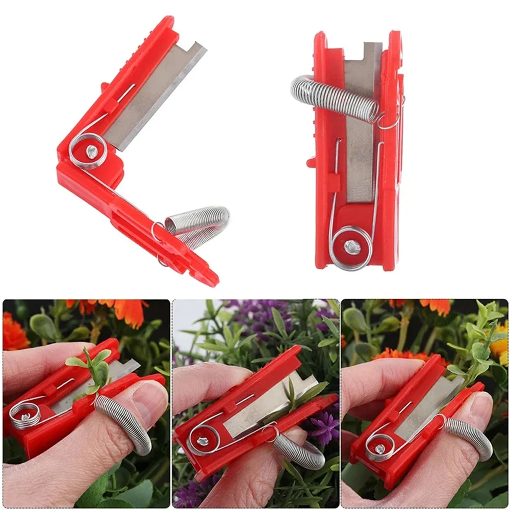 Finger Gardening Tool, PP Gardening Thumb Tool, Stainless Steel Thumb Knife, Thumb Cutter with Multi Applications, Finger-Mounte