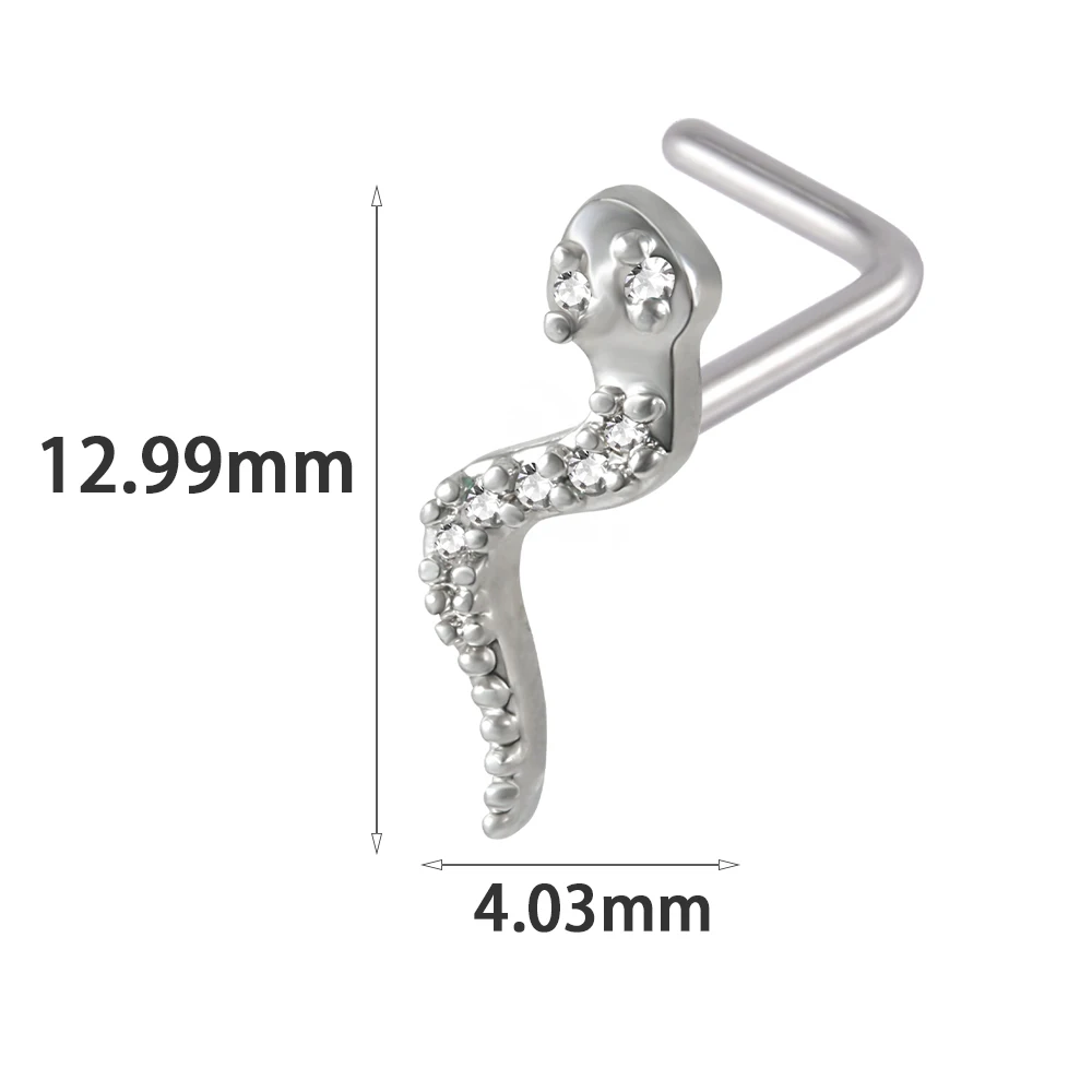 1PC Surgical Steel Nose Bone Ring Cz Cross flowers Butterfly Wings Top Screw Nose Piercing Retainer Holder Nazir Stud Jewelry image 3