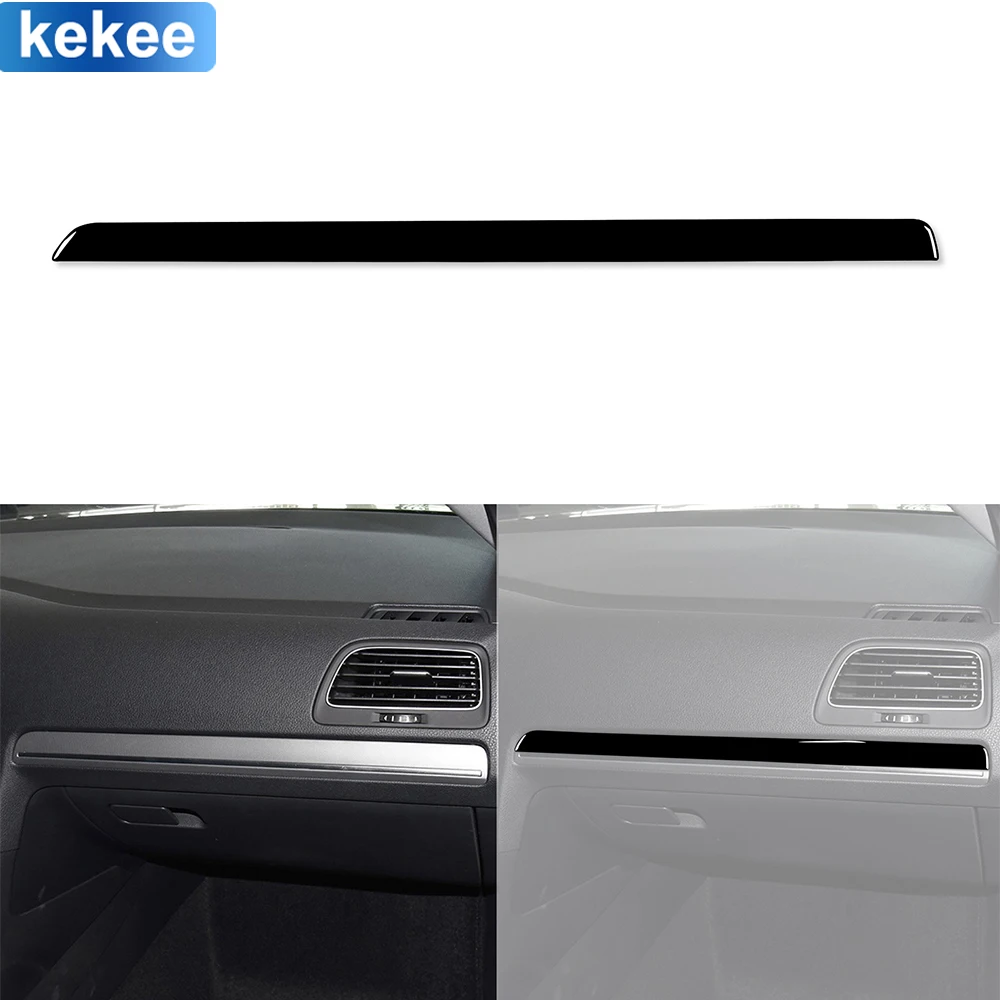 

For Volkswagen Golf 7 GTI Mk7 2013 2014 2015 2016 2017 Glove Box Trim Strip Cover Piano Black Sticker Car Interior Accessorie