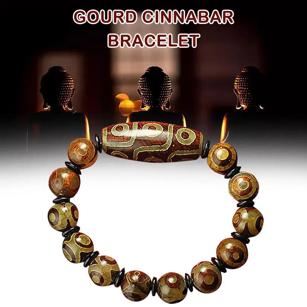 Tibetan Natural Agate Dzi Beads Fengshui Protective Natural Tibetan 9 Eye Dzi Bead Bracelet For Men And Women Couples N9M9