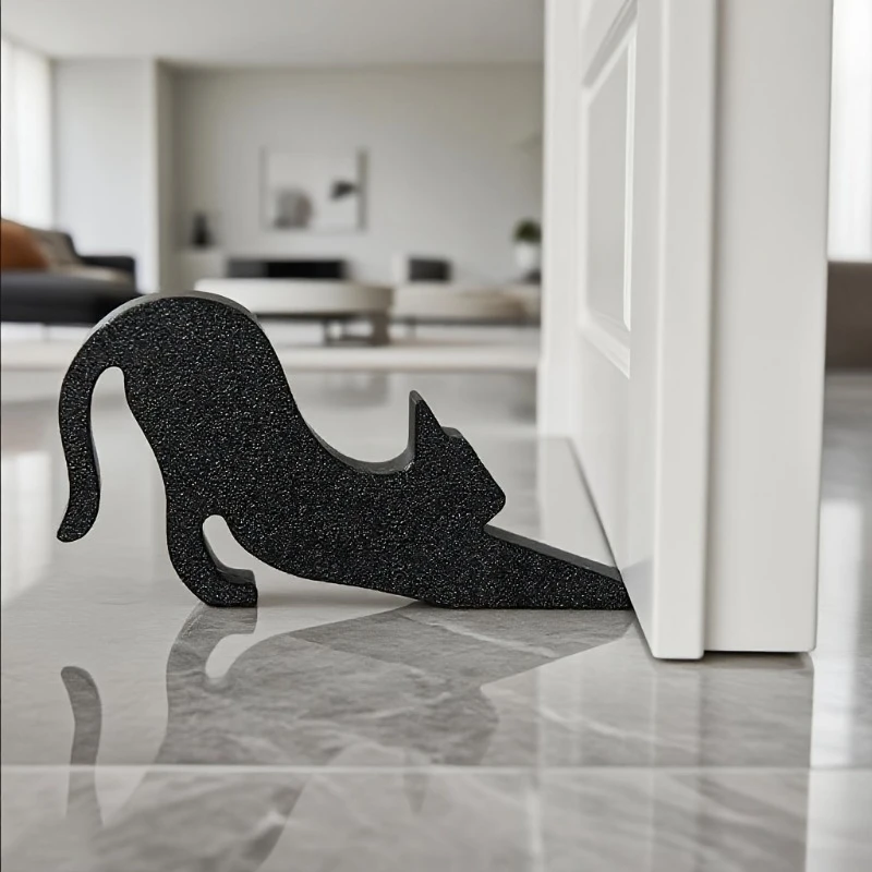Cute Cat Dog Door Wedge Stopper, animal decorative style, scratch-resistant durable material for household entryway ornament use