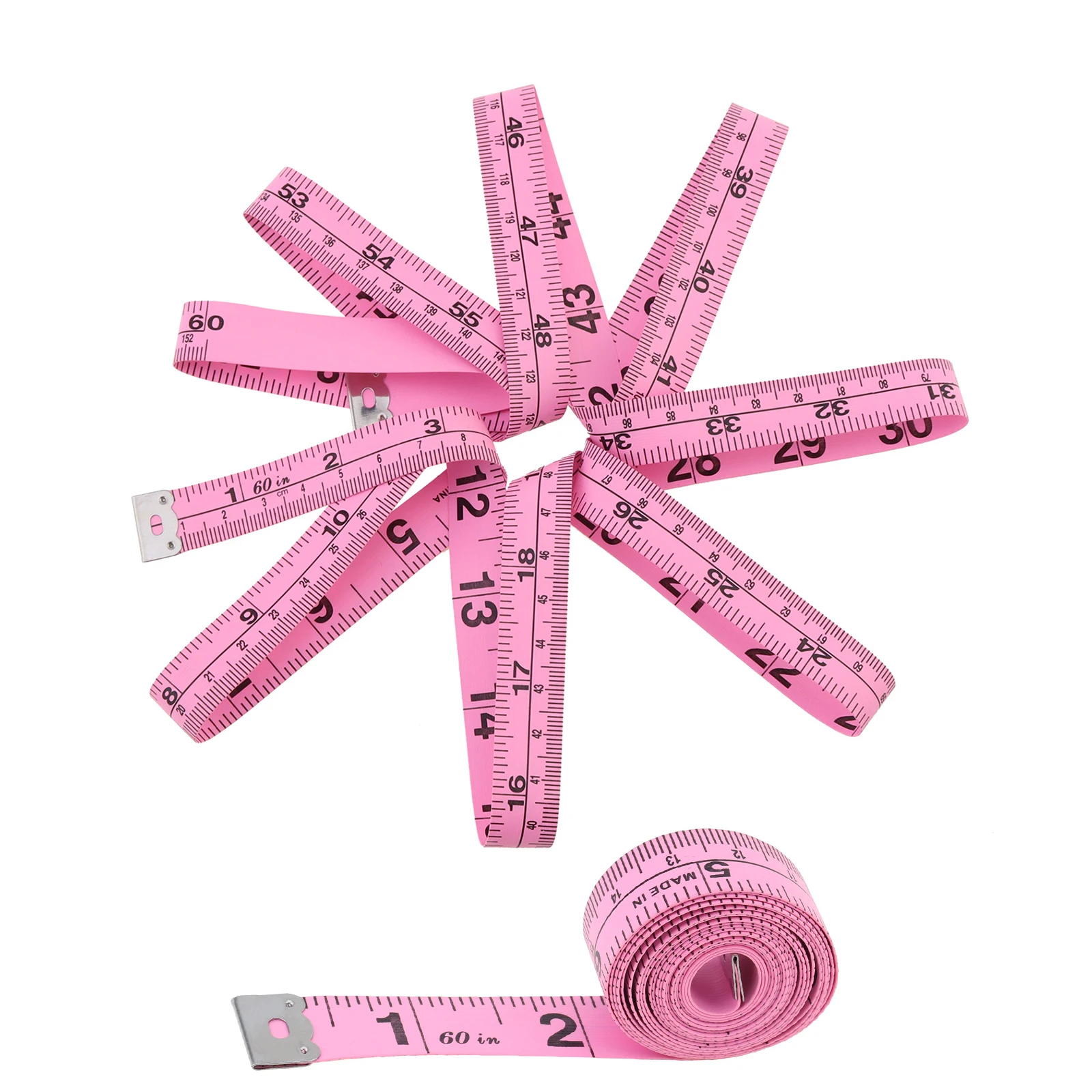 

2pcs 152cm Pink Soft Tape Measure Double Side Scale Clothing Sewing Tailor Waist Tape Body Meter Measuring Ruler