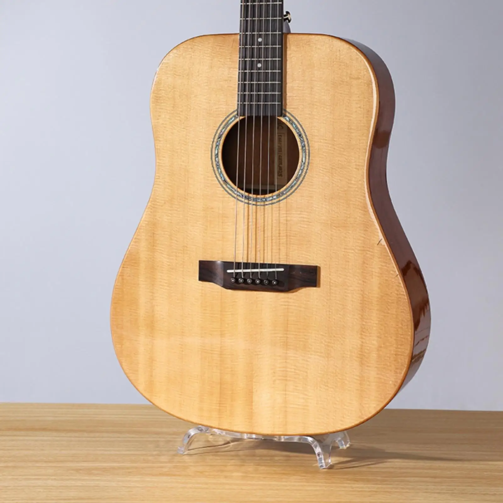 Transparent Acrylic Guitar Floor Stand Portable Lightweight Holder for Acoustic Classical Guitar Display in Music Studio Home