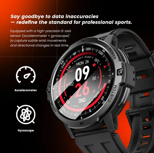 Imagen 2 del producto LEADOYS C31 reloj inteligente para hombre GPS deportes al aire libre control del ritmo cardíaco del sueño presión arterial 170 + modos deportivos 50M impermeable