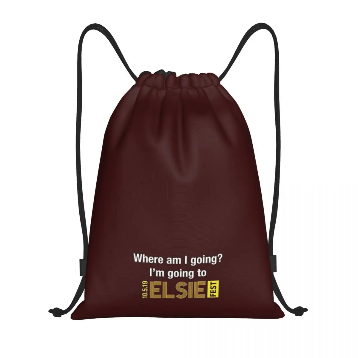 Custom Name Waterproof Outdoor Beach Swimming Sports Drawstring Backpack Goin' To Elsie Organizer Gym Storage Bag