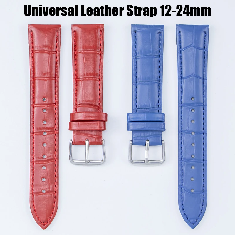 Hot sale Universal Replacement Leather Watch Strap Leather Watchband for Men Women 12mm 14mm 16mm 18mm 20mm 22mm 24mm Watch Band