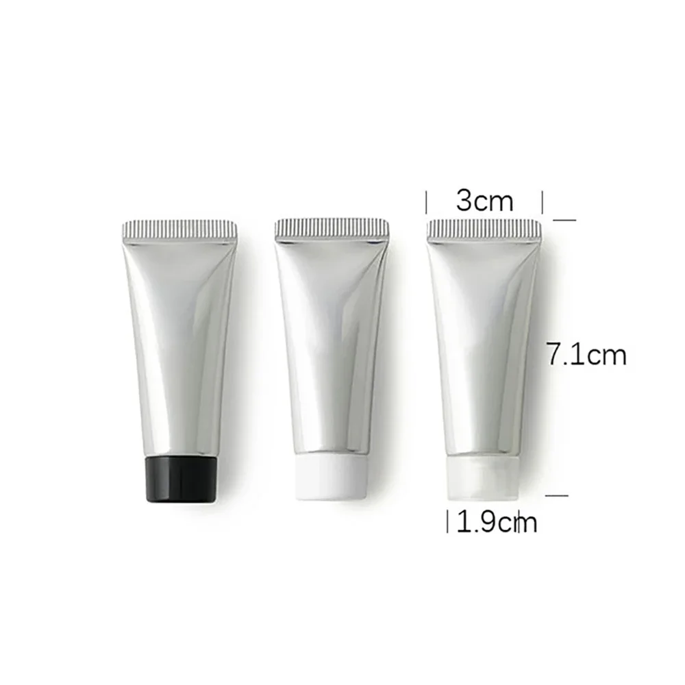 10ml Silver Plastic Squeeze Bottle 10g Empty Cosmetics Container Makeup Essence Eye Cream Refillable Soft Tube