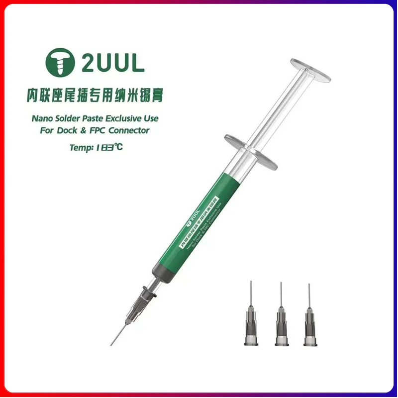 2UUL Nano Solder Paste Exclusive Use for Dock & FPC Connector Flux Needle Dispenser Phone Repair Welding Flux Repair Tools