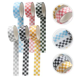 6 rollos de cinta de papel Washi, pegatinas de colores estéticas, decoración a cuadros, cintas coloridas para álbum de recortes, cuadrícula japonesa para cuaderno