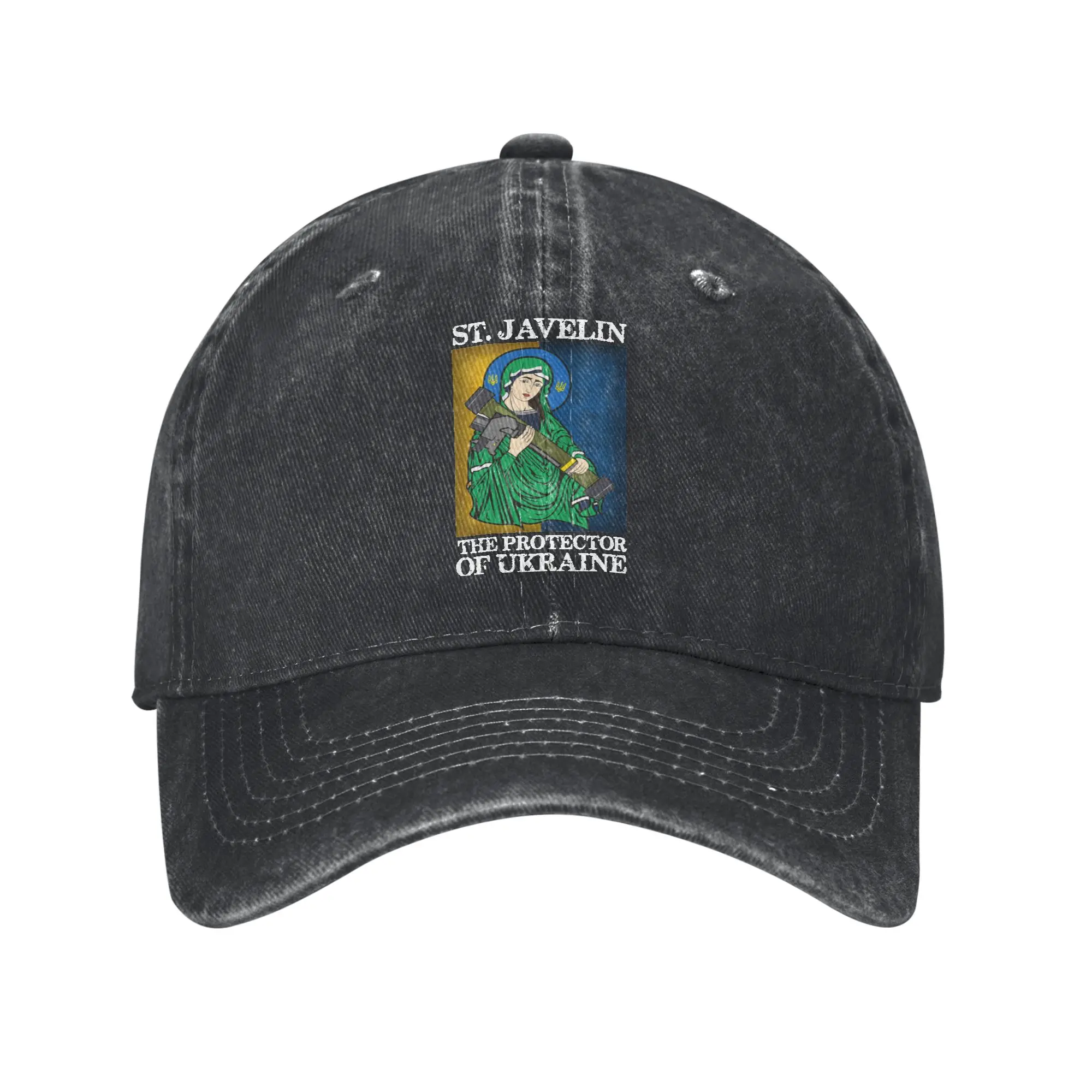 St Javelin The Protector of Ukraine Baseball Caps Retro Denim Snapback Cap for Men Women Outdoor Running Golf Adjustable Fit Hat