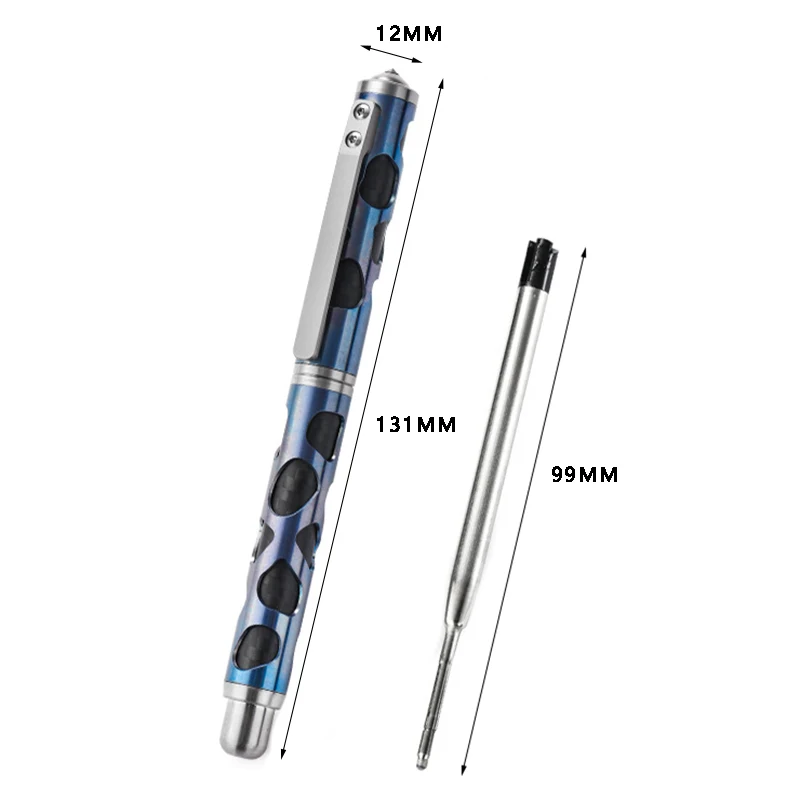 Carbon fiber titanium alloy tactical pen, portable EDC multifunctional pen, outdoor emergency tool