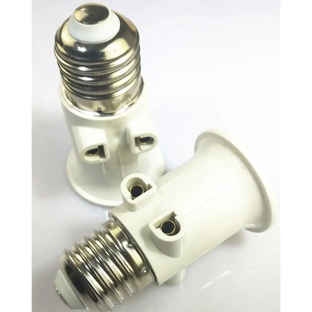 ABS E27 EU LED Bulb Adapter White Lamp Adapter EU Plug Connector E27 Socket Light Bulb Plug Connector Accessories