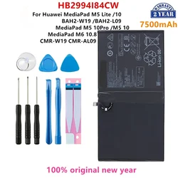 100% Orginal   HB299418ECW 7500mAh Tablet Phone Battery For Huawei MediaPad M6 10.8 M5 LITE M5 10 M5 10pro +Tools