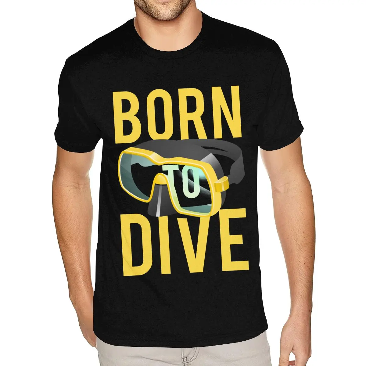 

Workout Scuba Diving Born To Dive Ocean Exploration Swimming Tees Shirt Mens Custom Made Short Sleeves Black Crew Tee Shirt