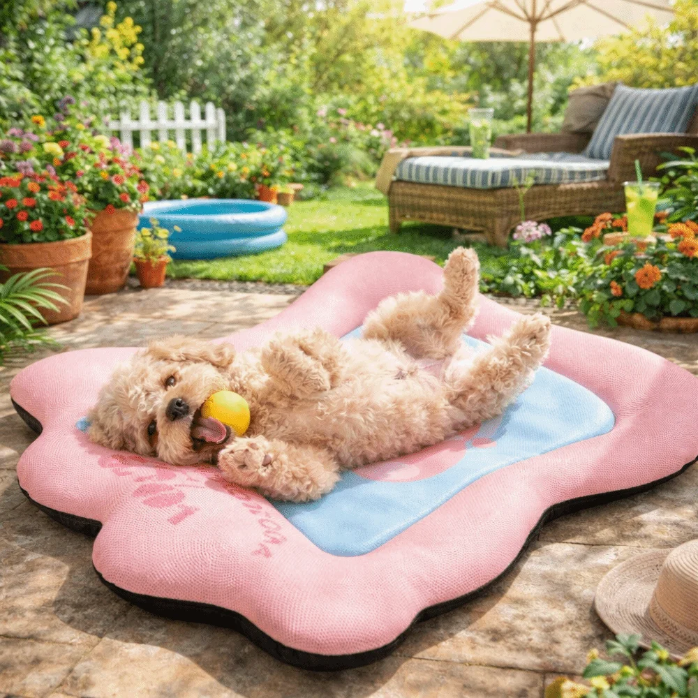 Cute Cartoon Pattern Pet Cool Cushion Breathable Non-slip Pet Cooling Mat Waterproof Removable Cat Nest Mat Hot Weather