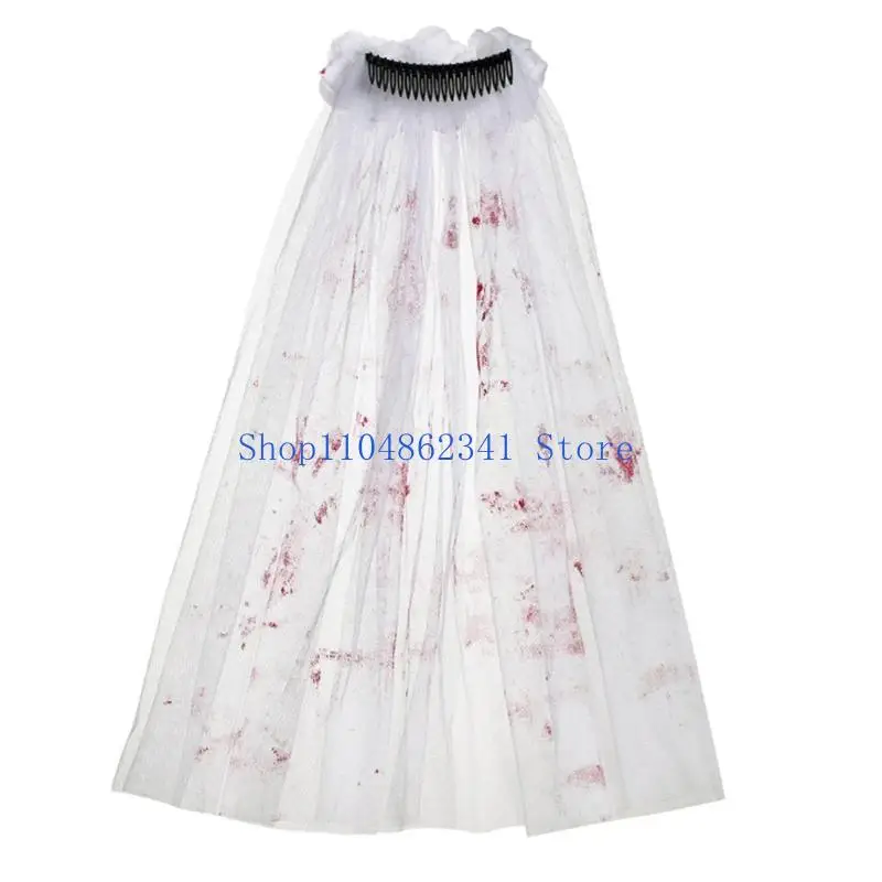 5asd ホーンテッドブラッドスプラッタデザインメッシュショールかぶと快適なロールプレイアクセサリーハロウィンやコスチュームボール用