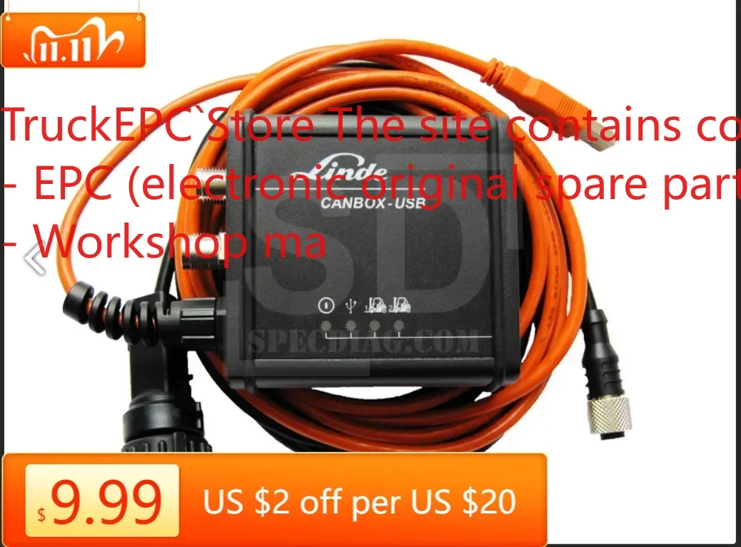 

Диагностический адаптер TruckEPC Linde CANBOX-BT (ЖИН)