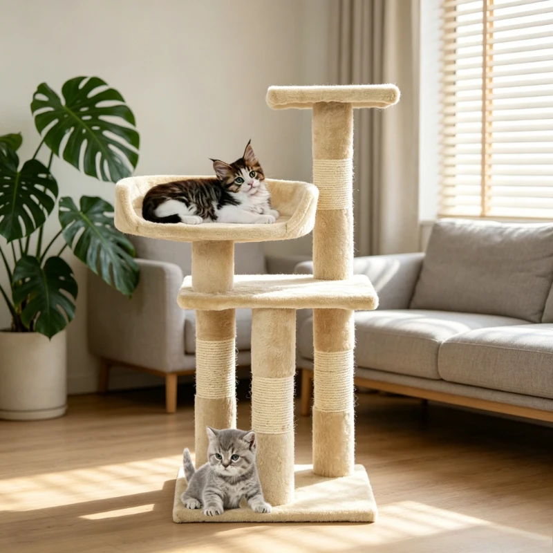 Artículos Para Mascotas, Rascador Para Gatos Beige Con Columnas De Sisal, 65 Cm, Material De Sisal Resistente Al Desgaste, Estructura Estable, Ahorra Espacio, Protege Los Muebles, Ideal Para Sala De Estar, Dormitorio Y Uso En Interiores — -75%, 150.23€ Coupon, from 50.07€ – 75% descuento – €50.07