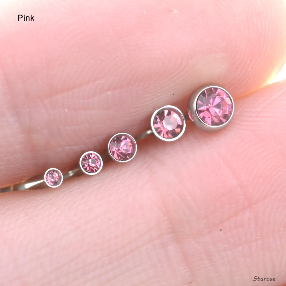 5Pcs Rainbow Blue Crystal Nose Ring Stud Set