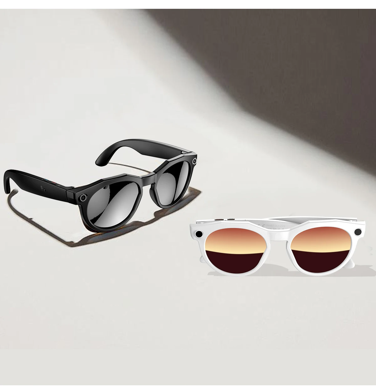 Amovan New Smart Glasses AI 8MP 800W Camera Video Call Translation Voice Assistant Music Sun Glasses Replacable Lens