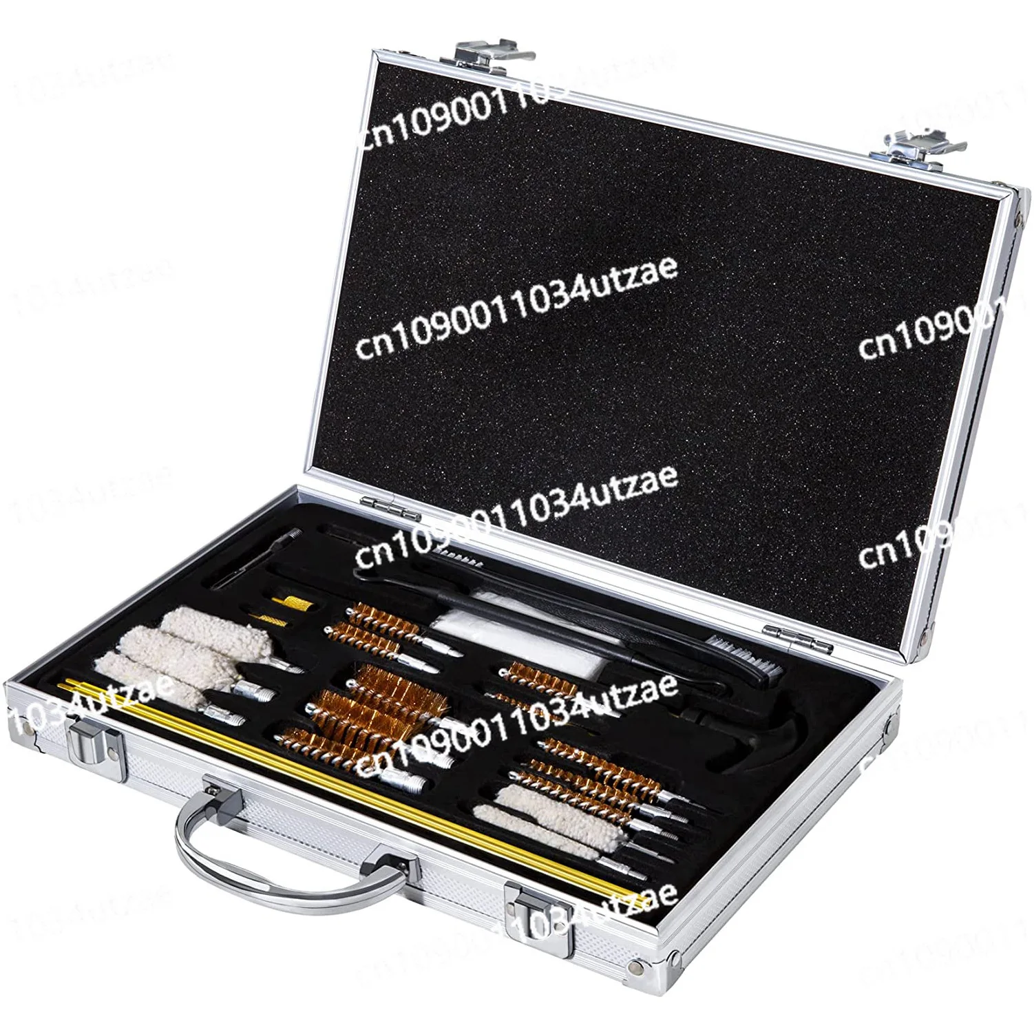 25 Pieces GK08 Barrel Brush Copper Wire Cotton Brush Wood Box Set Cleaning Tool Aluminum Box Cleaning Brush