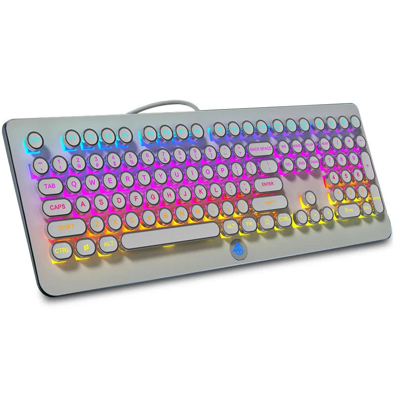 The New Mk9rgb Ergonomic Mechanical Silent Punk Keyboard With Breathing Light Office Gaming Universal Keyboard Is In Stock