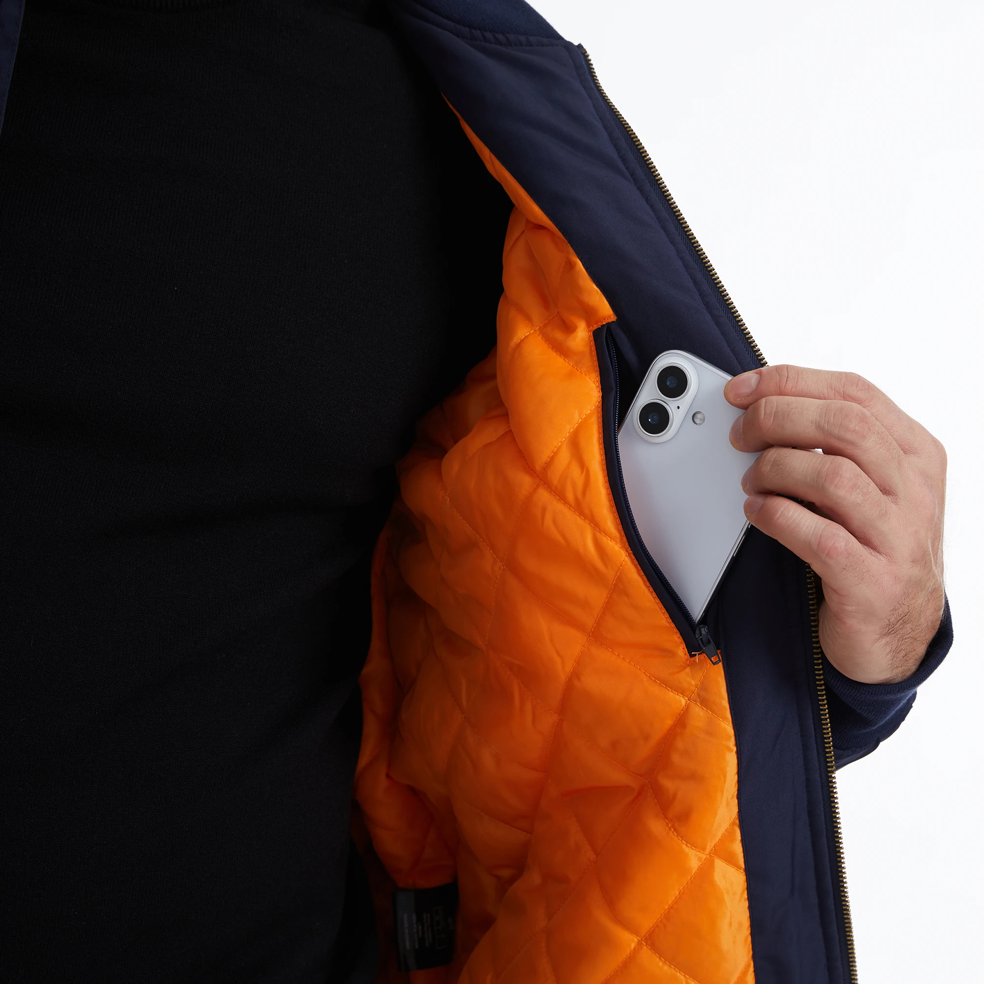 Herbst-Winter-Herren-Bomberjacke, Warme Windjacke mit Vollreißverschluss, Militär-Pilotenjacke, Lässige Winddichte Outdoor-Jacke – Detail 8