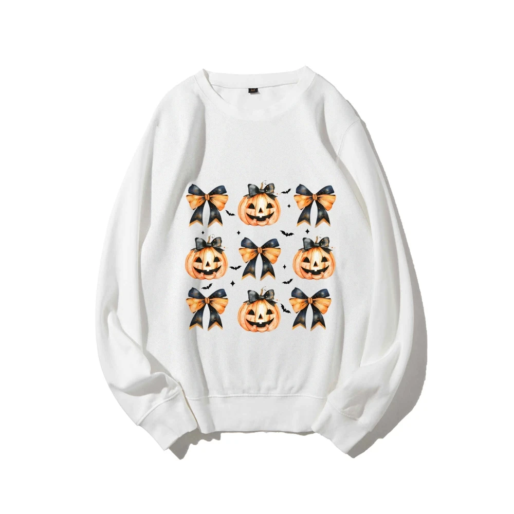 

Pumpkin And Coquette Bow Sweatshirt Halloween Sweatshirt Cozy Fall Fashion With Bows And Pumpkin Perfect Spooky Gift Black Bows